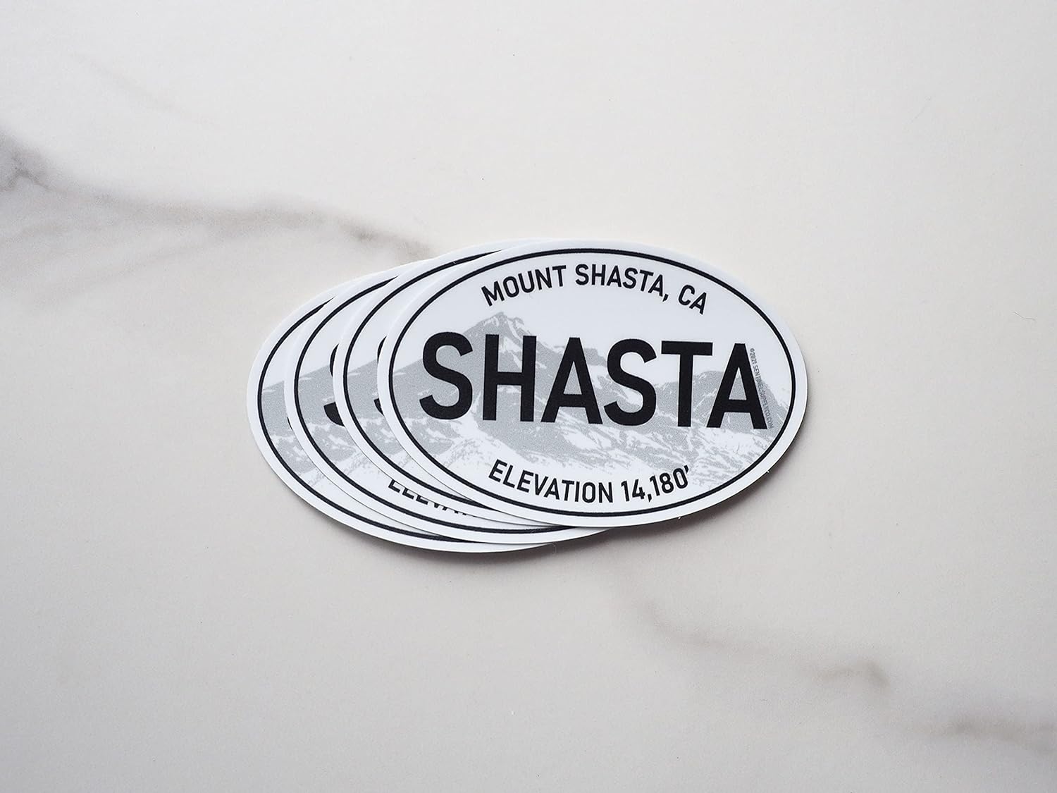 Mount Shasta Sticker, White Oval - Northern California Bumper Stickers for Car  RV Camper - Mt Shasta Lake CA, Redding Decal for Hydroflask
