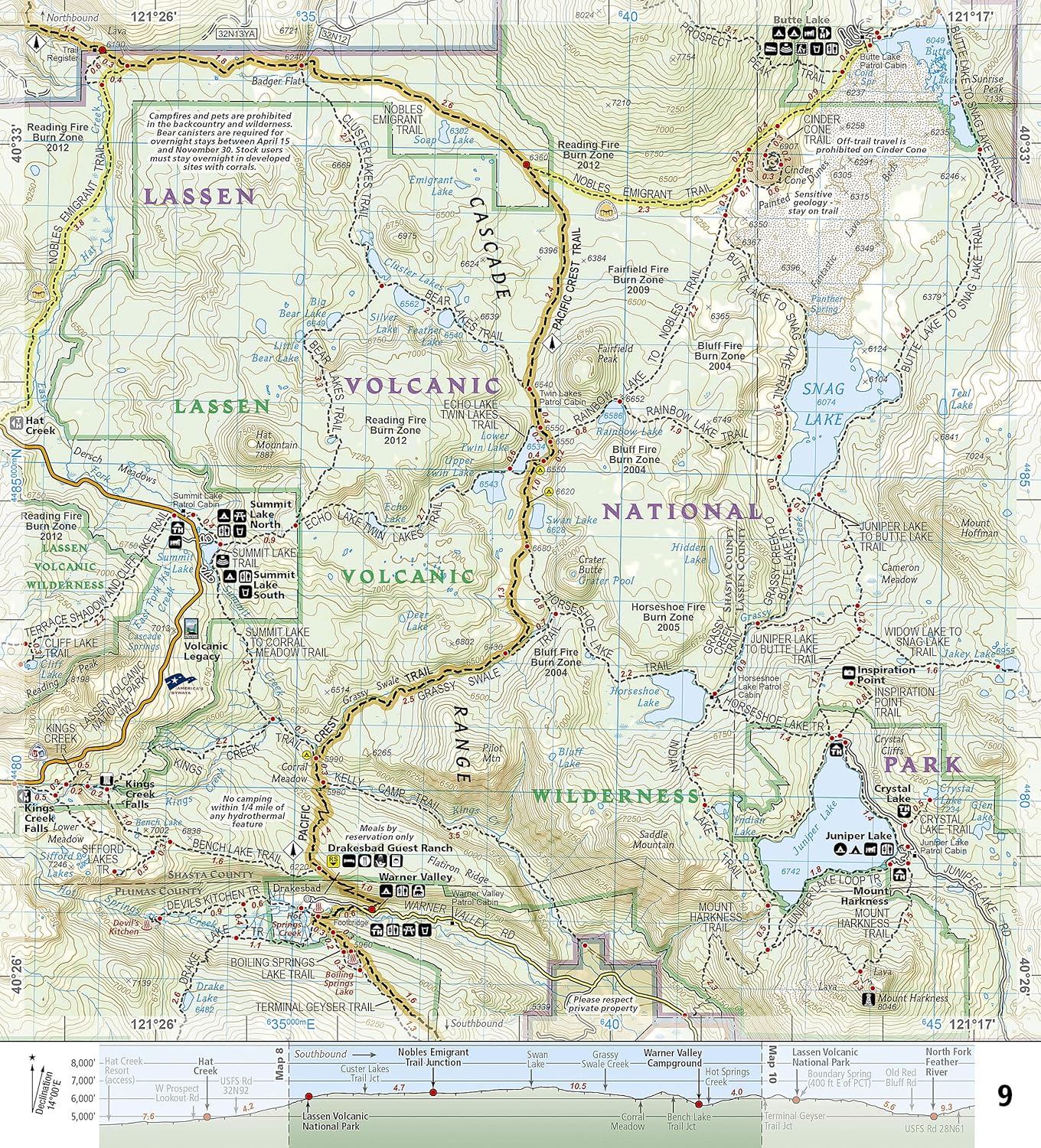 Pacific Crest Trail: Shasta and Lassen Map [Castle Crags to Sierra Buttes] (National Geographic Topographic Map Guide, 1007)     Map – Illustrated, January 1, 2022